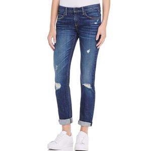 Rag and bone dark wash denim ripped jeans